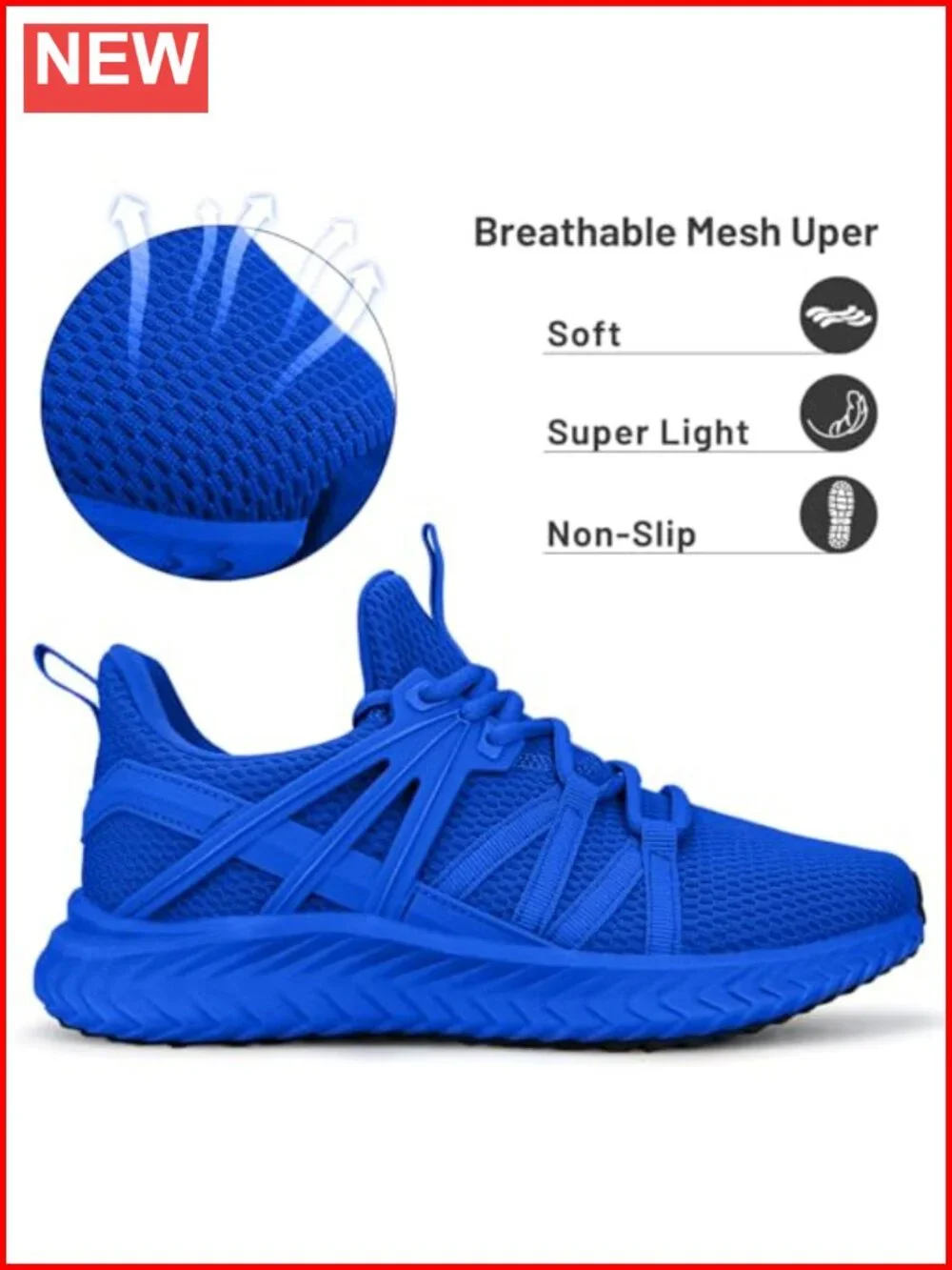 Lightweight Walking Sneakers Slip On Athletic Shoes for Gym Travel